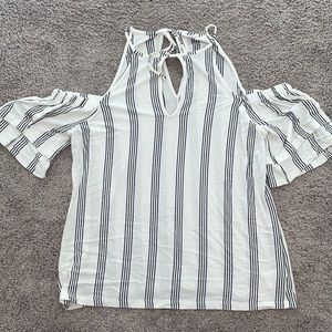 Cold Shoulder Striped American Eagle Top